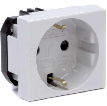 Розетка одинарная силовая З/К С/Ш 16А 250В IP20 серая VIVA